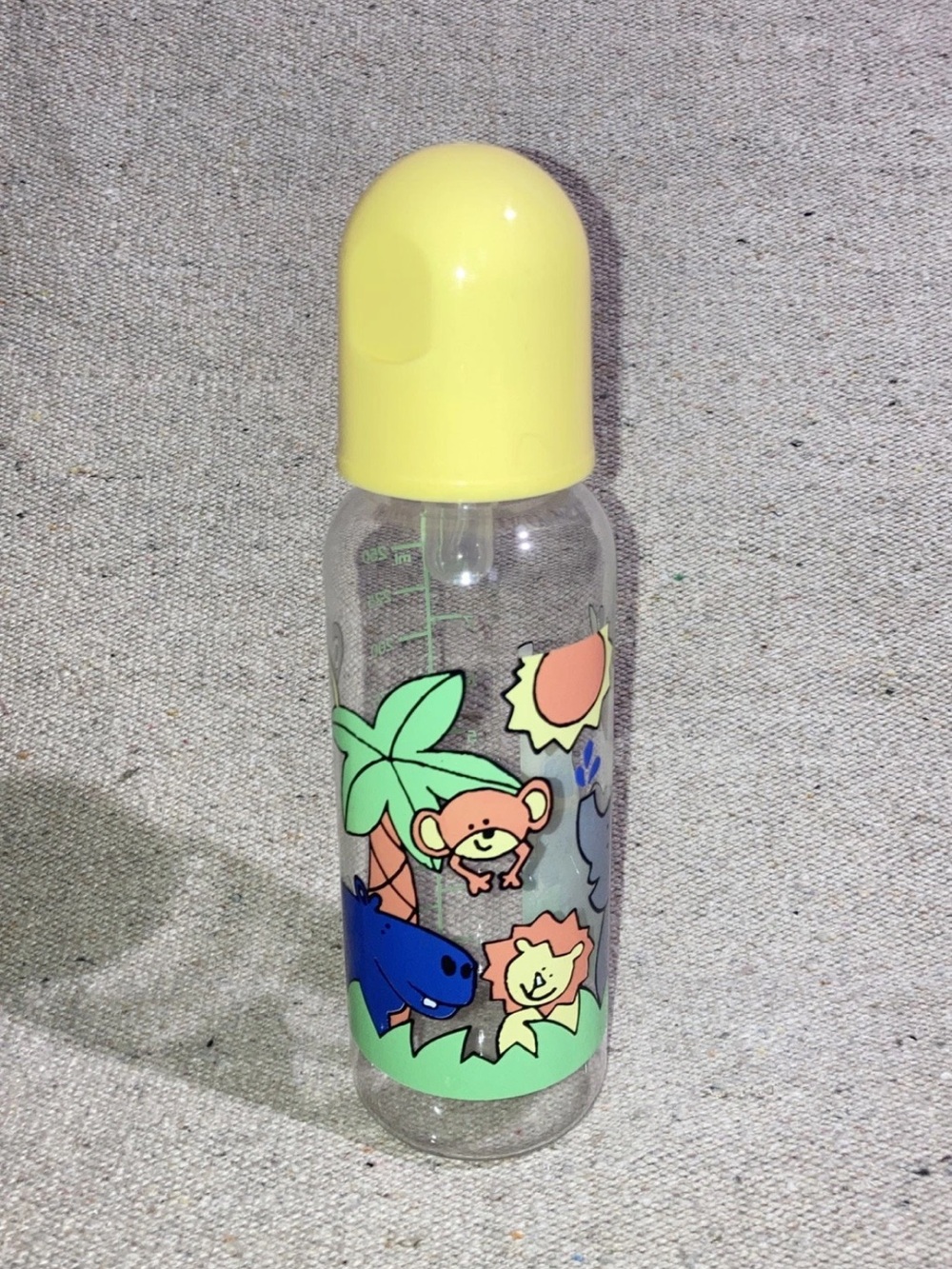 Vintage Luvs Diapers Baby Bottle Plastic Animals Elephant Monkey Tree Lion New